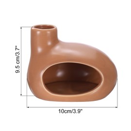 sourcing map Modern Incense Burner, Ceramic Incense Holder Ash Catcher, Decorative Bowl for Meditation and Aromatherapy Yoga, Brown