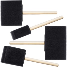 SmallCat 4 PCS Foam Paint Brushes, 4 Sizes Foam Sponge Brushes for Sponge Brushes with Wood Handles for Painting, Staining, and DIY Crafts (1", 2", 3", 4") - Black