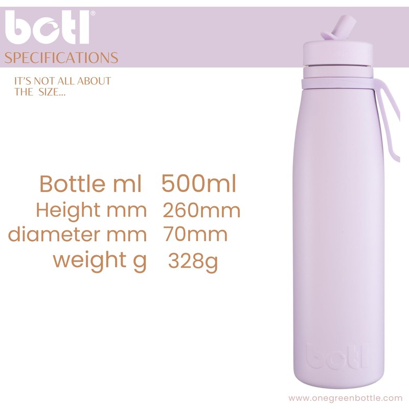 onegreenbottle Evolution V2 Edelstahl-Wasserflasche mit Träger, 500 ml Heiß- und