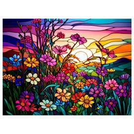 Zinker Diamond Painting Kit 5D Pintura De Diamantes Diamante Redondo De 30cm X 40cm Impresión HD Incluye todos los Aditamentos Necesarios Modelo Flores Colores