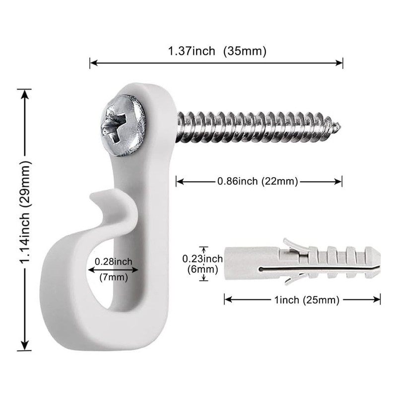 Screw Hooks 20 PCS