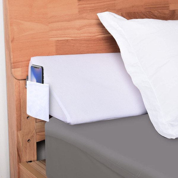 Moavica Queen Size(10"x6"x60") Bed Wedge Pillow for Headboard/Mattress Gap Filler(0-7") Between Your Mattress and Headboard or Wall,Bed Gap Filler(Arched White)