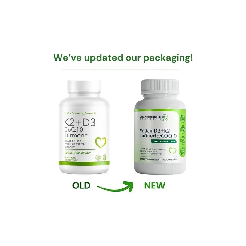 Vita Pioneering Vitamina D3 2000 Iu K2 Con Cúrcuma Y
