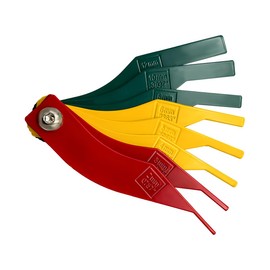 JUSTTOP Brake Lining Thickness Gauge, 8 Piece SAE & Metric Brake Pad Measuring Tool Set, Color Coded Tire Gauge Automotive Brake Pad Measure Ruler Tool Feeler, Car Accessories