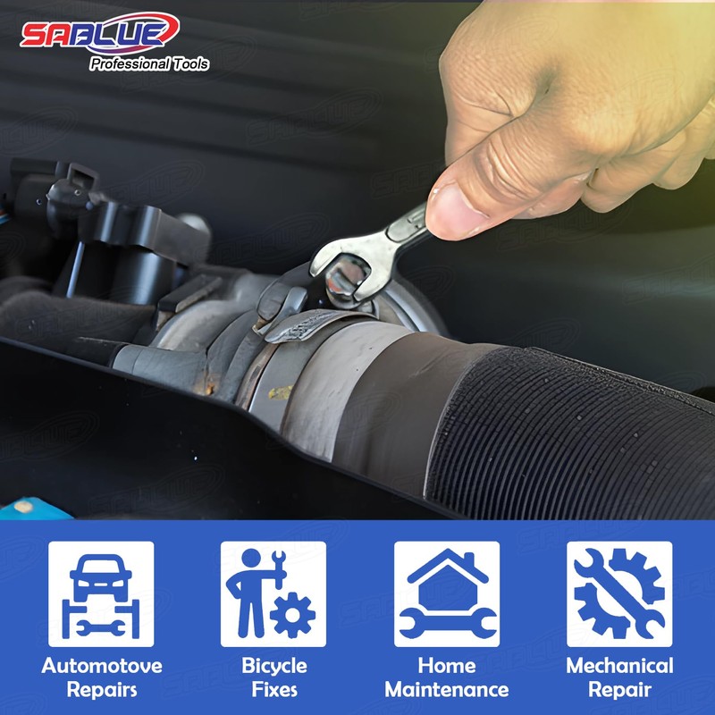 SABLUE 8mm Thru 24mm Double Ended Cone Wrench Spanner Tool