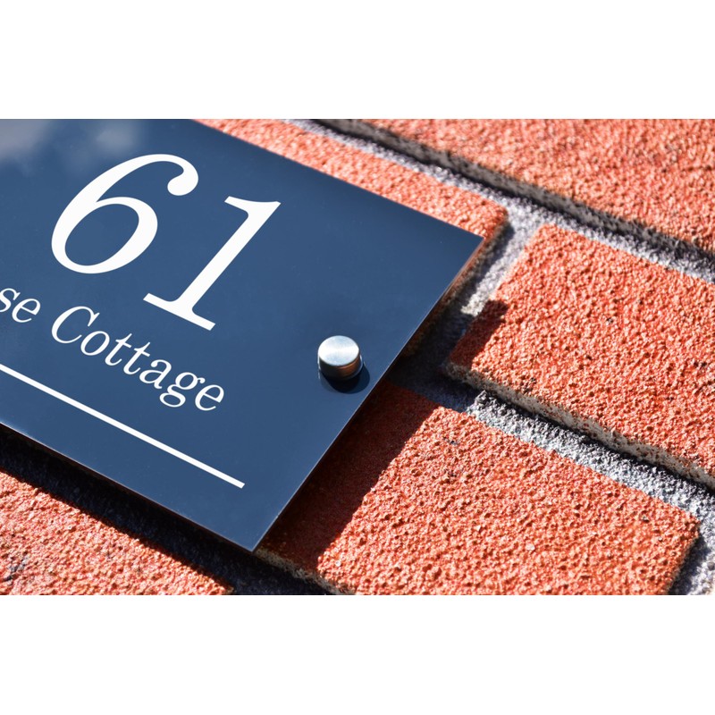 Badgemaster Modern Anthracite House Number Sign Plaque Stainless Steel Standoffs