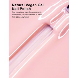 FANNEST Crystal Pink Gel Polish 15ml Translucent Pink, Soak Off Pastel Summer U V Nail Polish Buildable Clear Nude for Natural Nails DIY Manicure & Nail Art