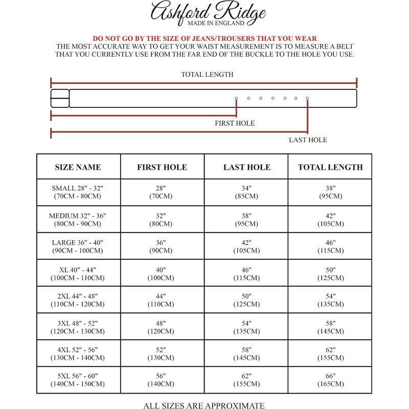 Ashford Ridge Men’s 38 mm Full-Grain Genuine Leather Belt for