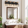 FadimiKoo 4-Light Rustic Style Wood Bathroom Vanity Light Fixtures, Black