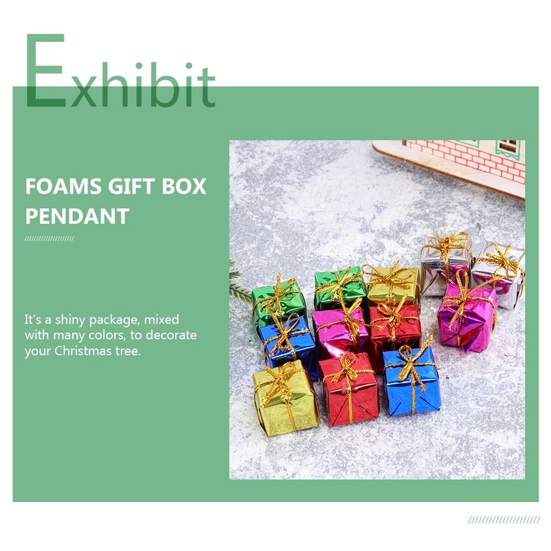 TOPBATHY 120 Pieces Christmas Mini Box Hanging Pendant Foam Gift