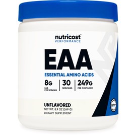 Nutricost EAA Powder 30 Servings (Unflavored) - Essential Amino Acids - Non-GMO, Gluten Free, Vegetarian Friendly