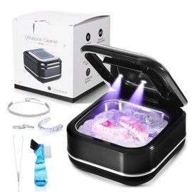 YUFFQOPC YUFFQOPC Ultrasonic Cleaning Device for Dentures, 42000 Hz UV Cleaner, 2000 ml Cleaning Device, Glasses, 2 Modes for Dentures, Aligners, Retainers, Mouth Guards, Jewellery