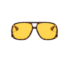 IKUVNA Retro Square Aviator Sunglasses for Women Men Oversized Trendy Style Vintage 70s Square Aviators Sun Glasses (Tortoise Orange)