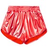 Mirawise Pantalones cortos metálicos brillantes para niñas, Rojo, 8-9 Años
