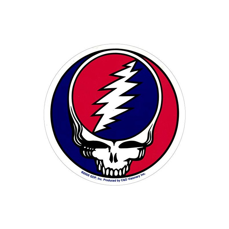 Grateful Dead Steal Your Face w/White Border - Bumper Sticker/Decal