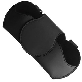 GIONAR Glasses Holder for Car Leather, Universal Automotive PU Glasses Holder, Multifonction Glasses Case for Car with Magnetic Function, Universal Car Accessories, Interior, Black