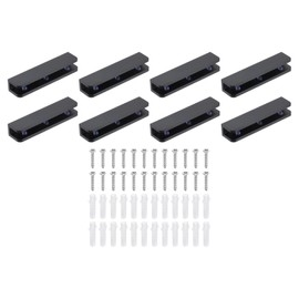 uxcell 8Pcs Glass Shelf Brackets, Adjustable Solid Brass Glass Shelf Bracket, Wall Mount Shelf Holder Fixture Glass Clip for 8-10mm(0.31"-0.39"), Black