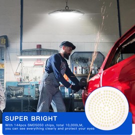 Tayire 100 W LED UFO Industrial Lamp, Hall Spotlight 10000 LM, 6000 K Cool White UFO LED Workshop Lamp, IP65 Waterproof UFO High Bay Light for Factories, Garages, Warehouses