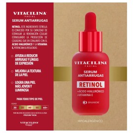 Vitacilina Sérum Antiarrugas Facial Retinol Ácido Hialurónico 30ml