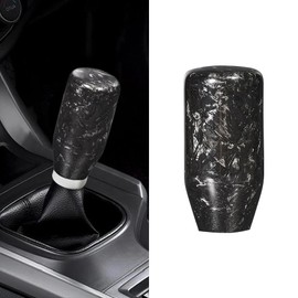 Blueshyhall Car Gear Knob Forged Carbon Gear Knob Cylinder Shaped Black Matt Aluminium Metal Gear Lever Handle Gear Knob Manual Automatic with M8/10/12 Adapter Car Tuning Interior Accessories