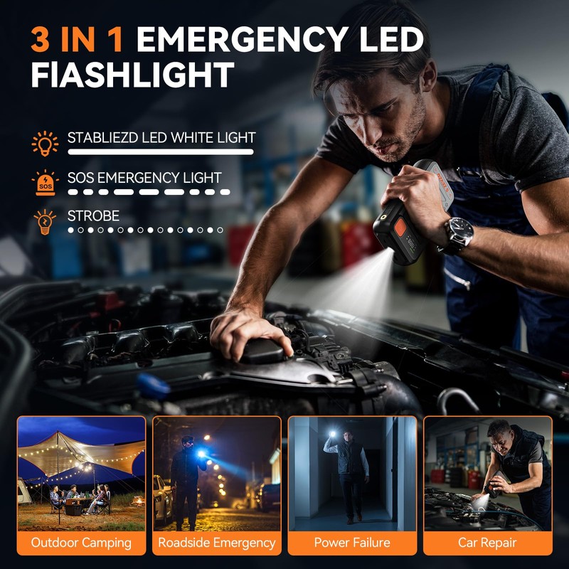 B29L 10 in 1 Car Jump Starter with Air Compressor,