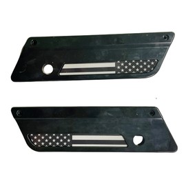 Kustom Cycle Parts Premium Aftermarket Black and Grey American Flag Saddlebag Inserts Sold in Pairs. Fits Harley Davidson Touring Models. Street Glides Road Glides. Made in USA. (2013 and Older)