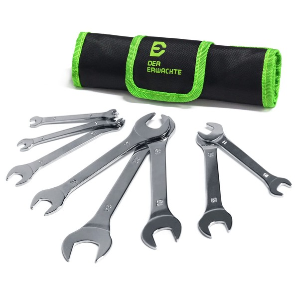 Der Erwachte Super-Thin Open End Wrench Set, Metric, 8-Piece, Including