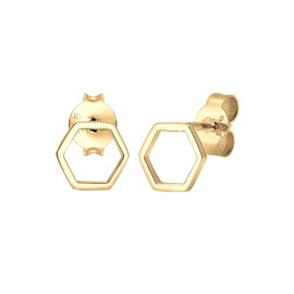 Elli Women's 925 Gold Plated Xilion Cut Earrings