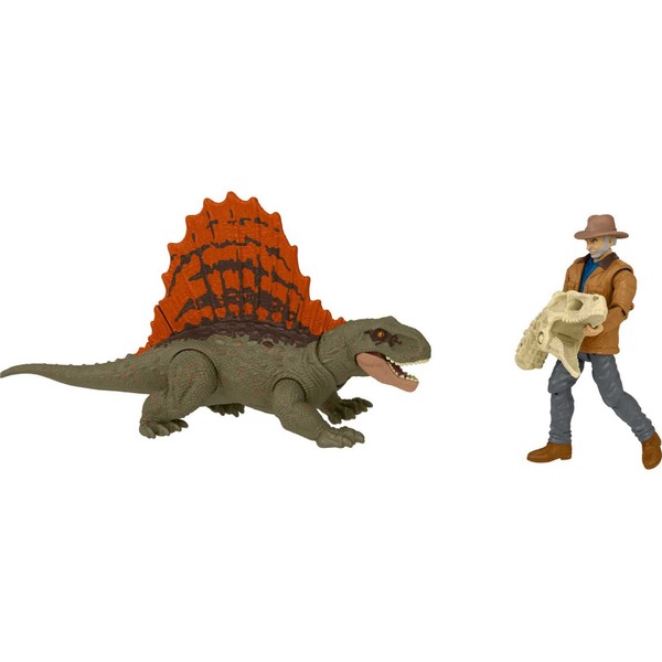 Jurassic World Dominion Dr Alan Grant & Dimetrodon Human and Dino Pack with 2 Action Figures, Toy Gift Set and Collectible