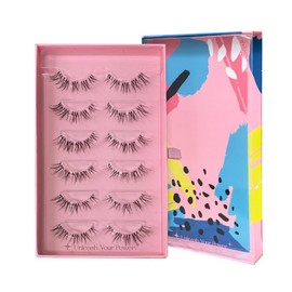 SY SHUYING False Eyelashes Fluffy Set | 6 - Pair Multipack | Natural - Looking Wispy Effect | Medium Volume & Length | Comfortable Clear Band | Vegan - Friendly & Cruelty - Free | Pack of 6