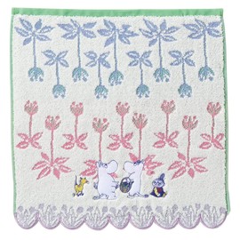 Marushin 1405015300 Moomin Hand Towel, 13.4 x 14.2 inches (34 x 36 cm), Blooming Maize, Applique Embroidery, No Twist