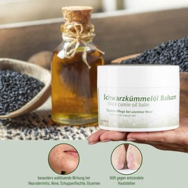 mykima Black Cumin Oil Balm 200 ml - Skin Care Cream Blemished + Damaged Skin Neurodermatitis Psoriasis Acne Eczema Natural Cosmetics