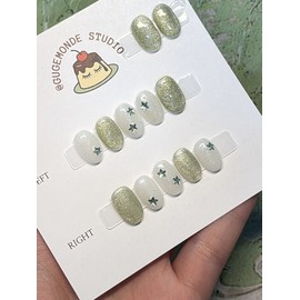 A star on a kiwi [Magnetic Nail] Cost-effective handmade nail tip - S Oval / 키위에 별콕콕 [자석네일] 가성비 수제네일팁 - S오발