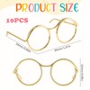 SynHHergyx Doll Glasses, 10 Pcs Mini Metal Wire Rim Frameless