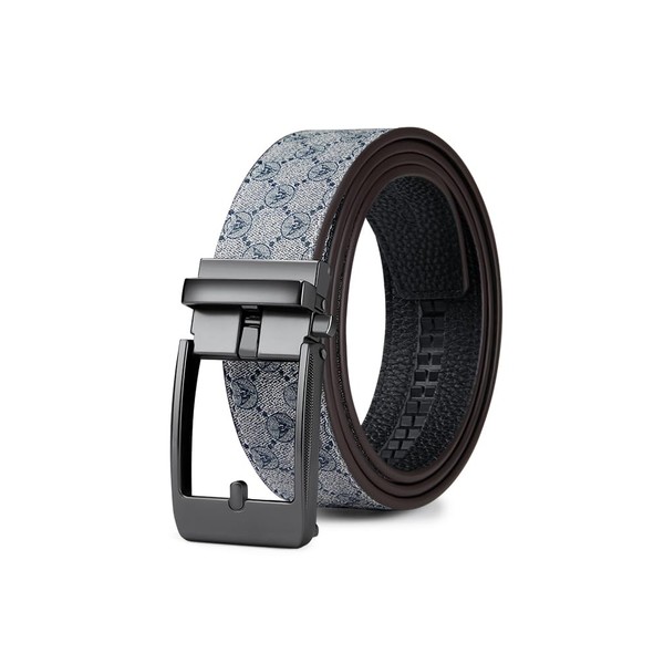 VANNANBA Mens Genuine Leather Belt with Single Prong Buckle for