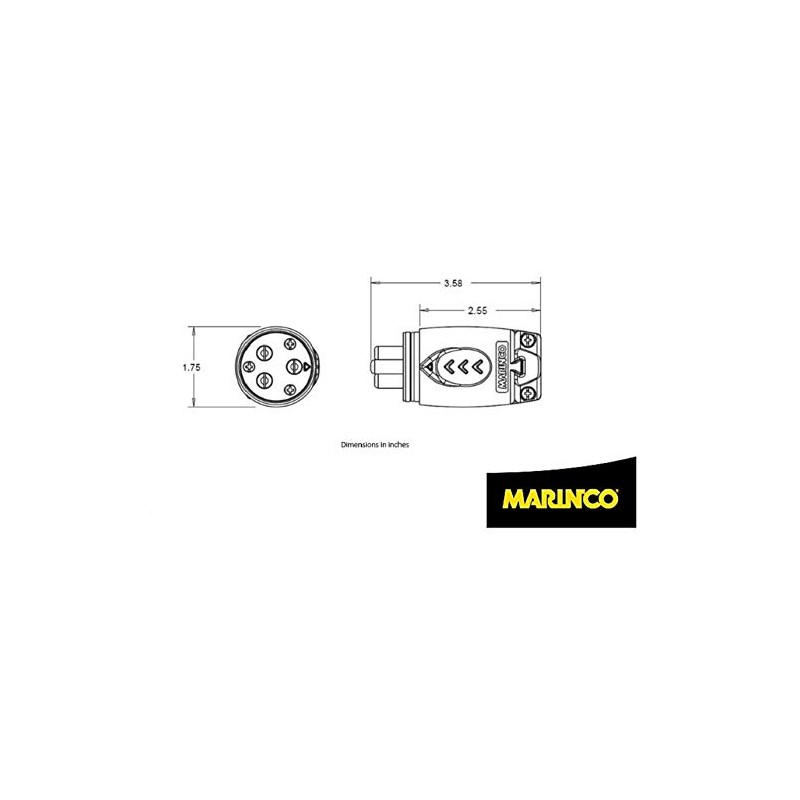 Marinco 12VCPS3 70A Trolling Motor Plug & Receptacle