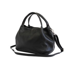 AmbraModa GL023 Women’s Handbag, Handle Bag, Shoulder Bag Made of Genuine Leather - black, size: m