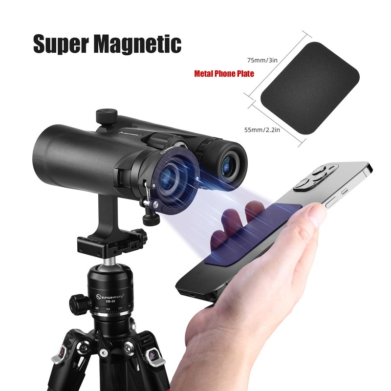 SUNWAYFOTO BA-43 Cell Phone Adapter for Binocular, Universal Smartphone Mount