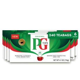 PG Tips Pyramid Black Tea Bags 40 Count British Blend Rainforest Certified