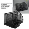 Mesh Office Desktop Organizer Multifunctional Metal 7 Compartments Pen Holder