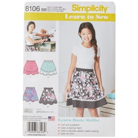 Simplicity 8106 Easy to Sew Plus Size Girl's Skirt Sewing Pattern, Plus Sizes 8 1/2-16 1/2