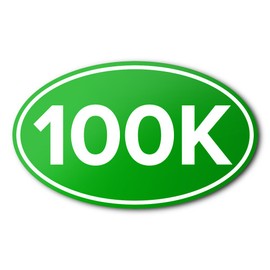 Meister 100K Ultra Anti-UV Vinyl Oval Car Bumper Sticker - Running & Cycling Races - Green