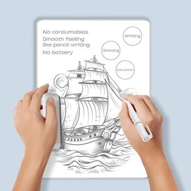 Microparticle Whiteboard Portable, Magnetic Elimination Whiteboard, Paper-like Appearance, Reusable Writing Board, No Consumables Required, Multi-Purpose Boards (A5)