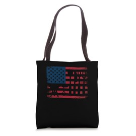 Patriotic Grilling BBQ Utensil US Flag Pitmaster Barbecuing Tote Bag