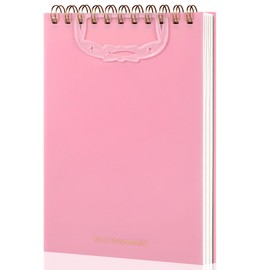 Yoment Top Spiral Notebooks Left Handed Notebooks Lined 6"x 9" College Ruled Waterproof Cover Notepad 160 Pages Spiral Notebook Durable Meeting Notebook for Work School Office Business,Pink