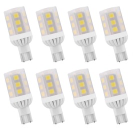 T5 T10 Wedge Base LED Light Bulbs 12VAC/DC 3W Cool White 6000K,360-Degree,for Outdoor Landscape Path Step Deck Lights and RV Camper Trailer, Motorhome 5th Wheel, Marine Boat Dome Lights 8-Pack