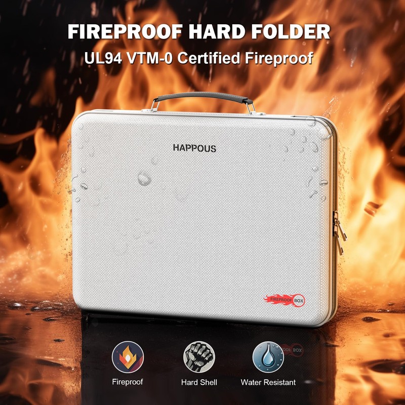 HAPPOUS Fireproof Document Organizer, Expanding File Organizer with 13 Pockets,