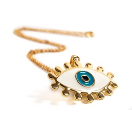 Alea Collection Evil Eye Blue and white Pendant Amulet Necklace Joyeria De Proteccion Ojo Turco