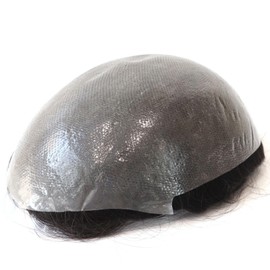 Toupee For Men Super Thin Skin Mens Toupee 0.04mm Ultra Thin Skin V-loop Hair System For Men 8x10 Inches Human Hair HairPiece Black Brown Blonde Gray Hairpiece Wig (1B# Natural Black)