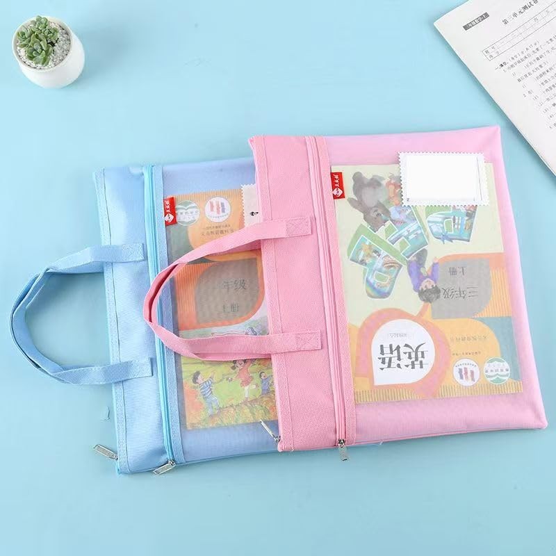 Zip File Pouch,A4 Document Bag, Zippered Handbag, Books Carry Bag